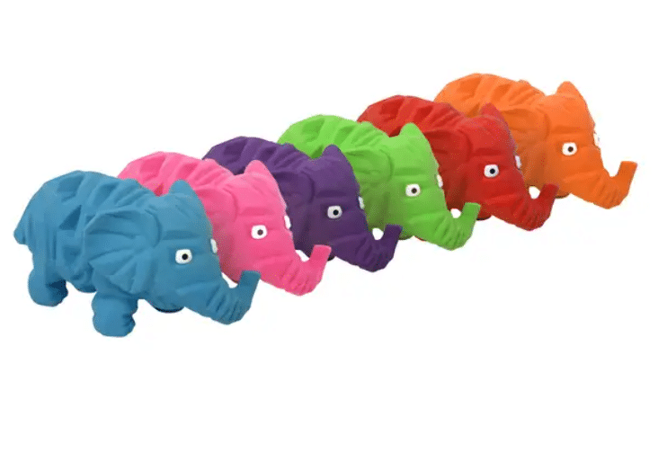 צעצוע -כלב -לטקס מיני פיל צבעוני
